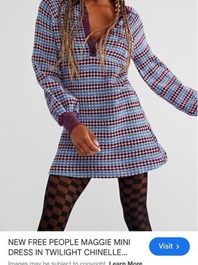 Free People Maggie mini dress twilight chenille